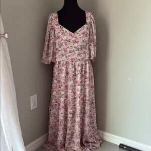 ARULA Pink Floral Maxi Dress